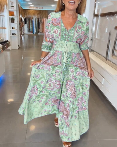 Fenna | Flowing Boho Print Dress