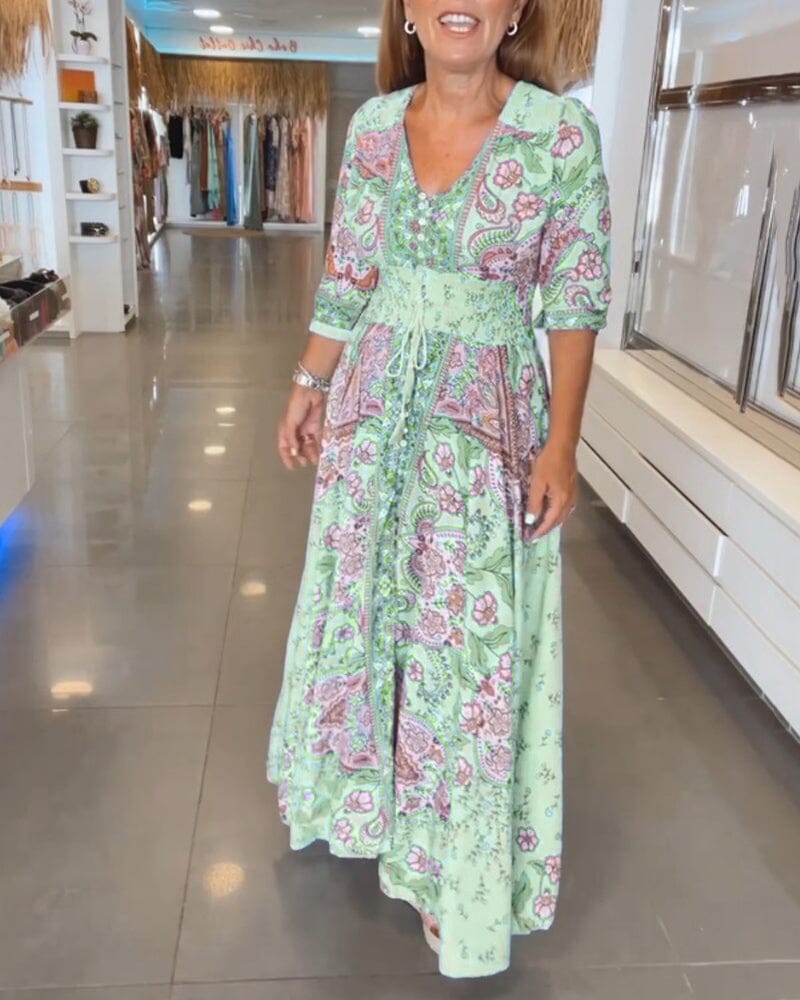 Fenna | Flowing Boho Print Dress