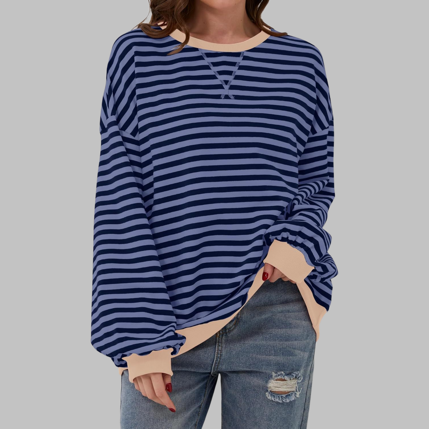 Nola | Striped Crewneck Sweatshirt”