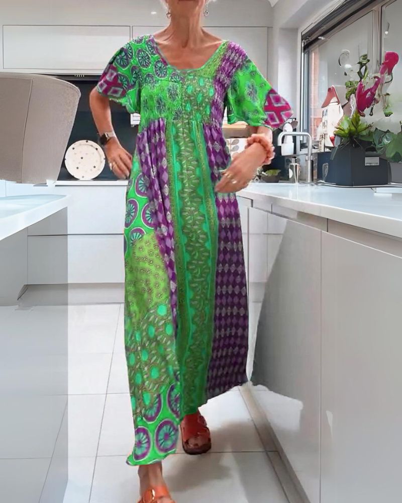 Livia-Rea | Colourful Patchwork Maxi Dress