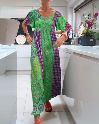 Livia-Rea | Colourful Patchwork Maxi Dress