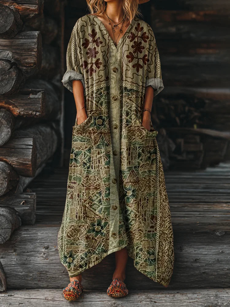 Indira | Boho Vintage Pocket Dress