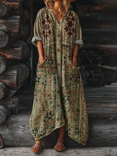 Indira | Boho Vintage Pocket Dress