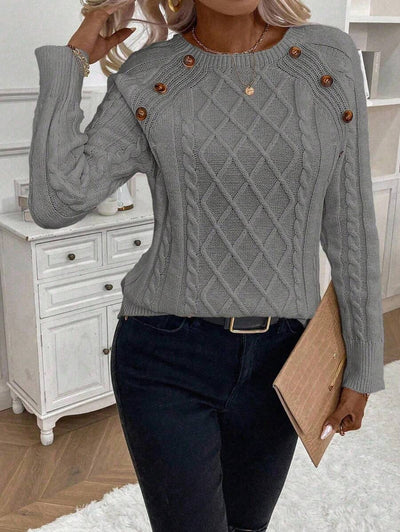 Eira | Button-Detail Cable Jumper