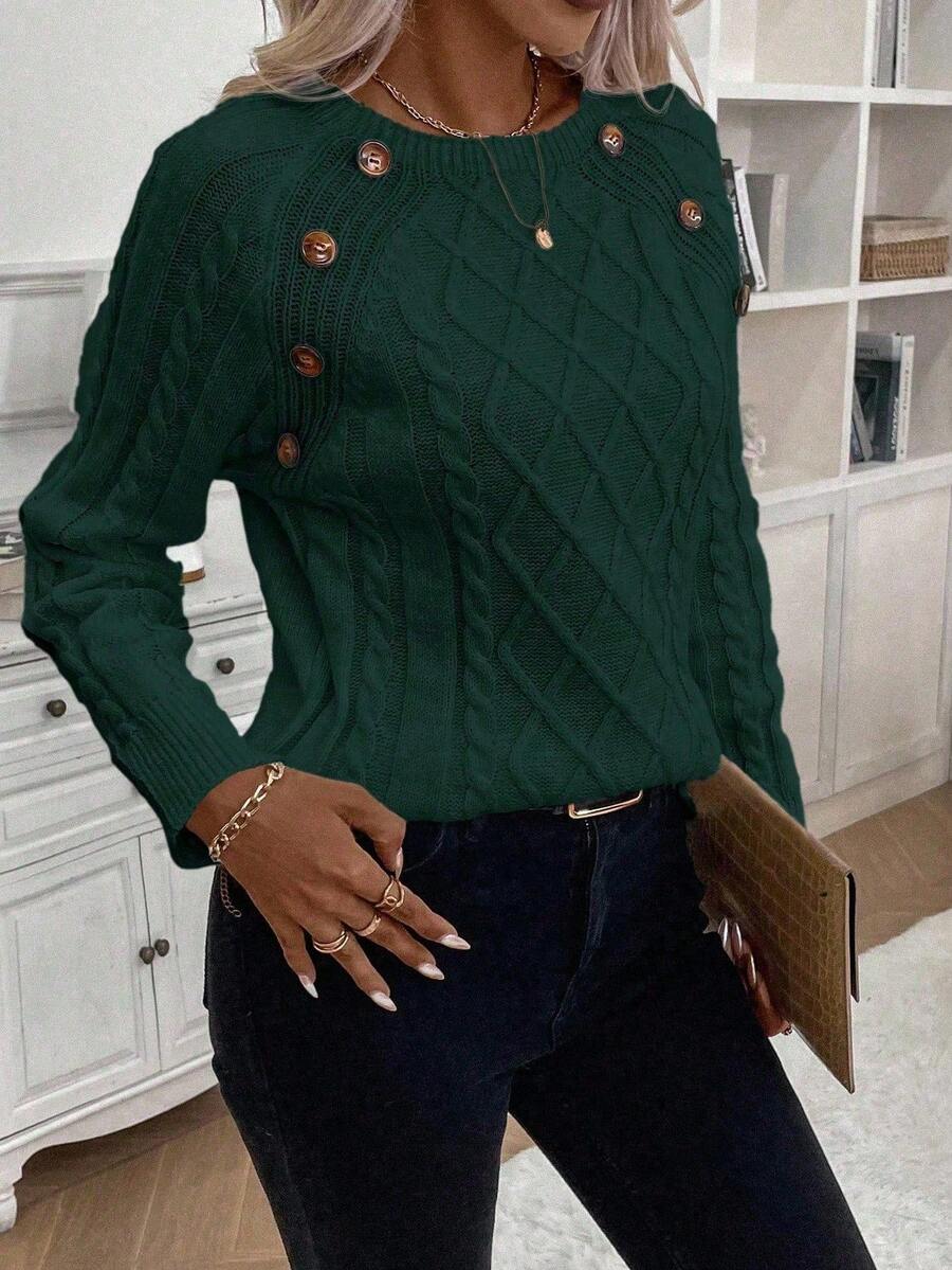 Eira | Button-Detail Cable Jumper