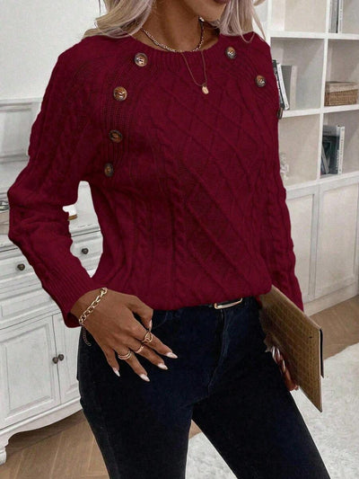 Eira | Button-Detail Cable Jumper