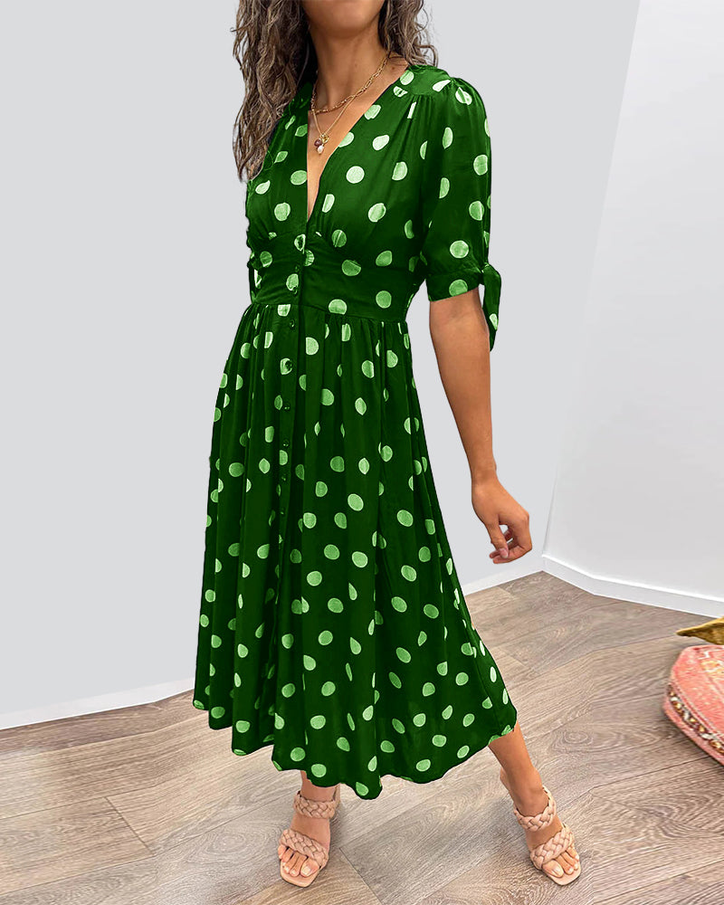 Julia | Elegant polka dot dress