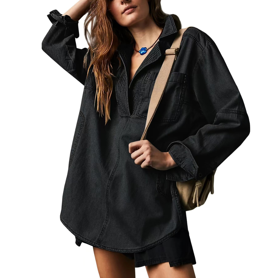 Raven | Effortless Chic Oversized Long-Sleeve Top