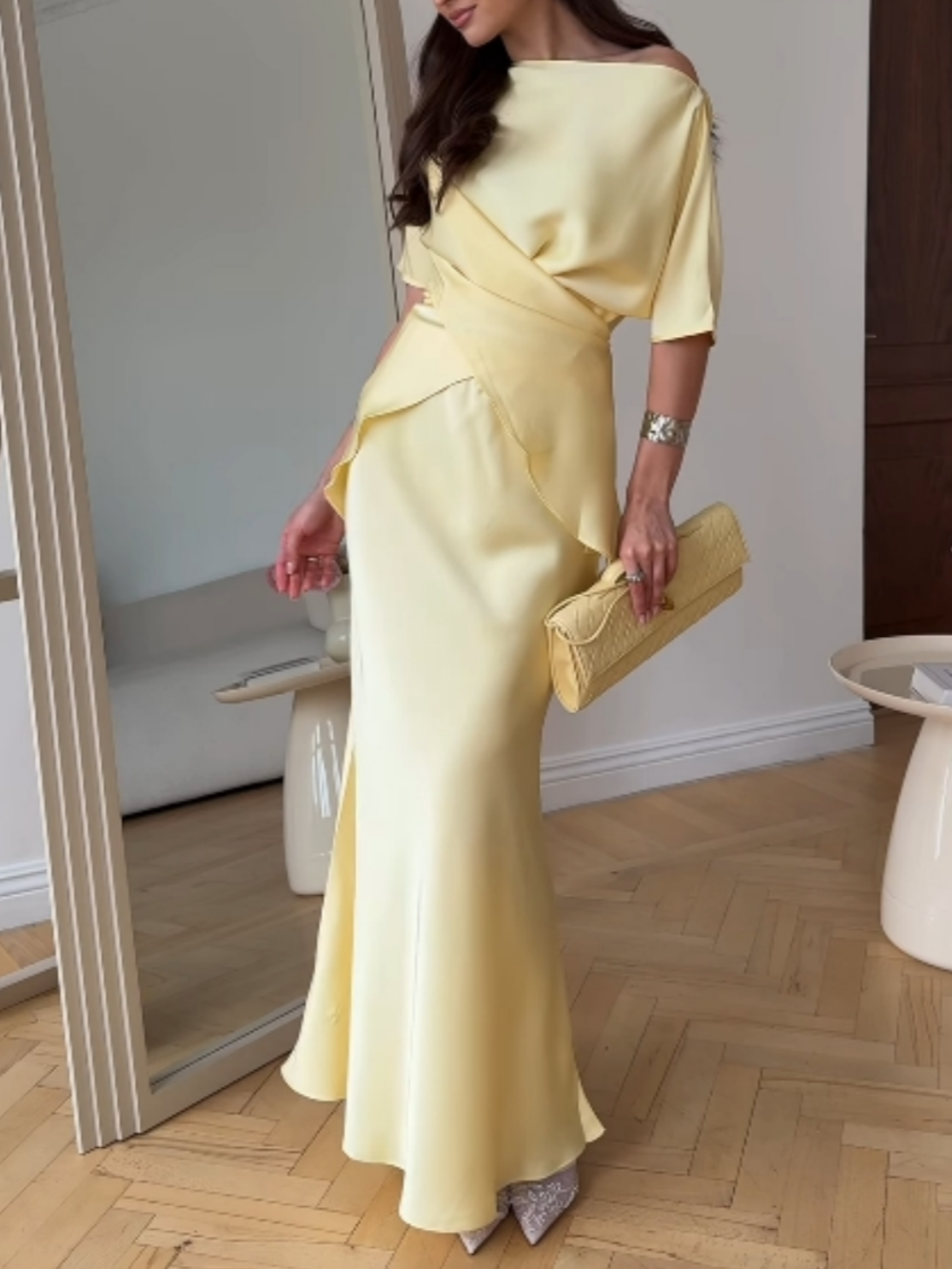 Aurora | Off-shoulder tie top and skirt set