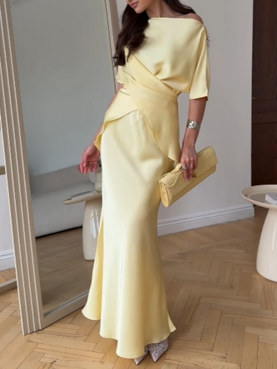 Aurora | Off-shoulder tie top and skirt set