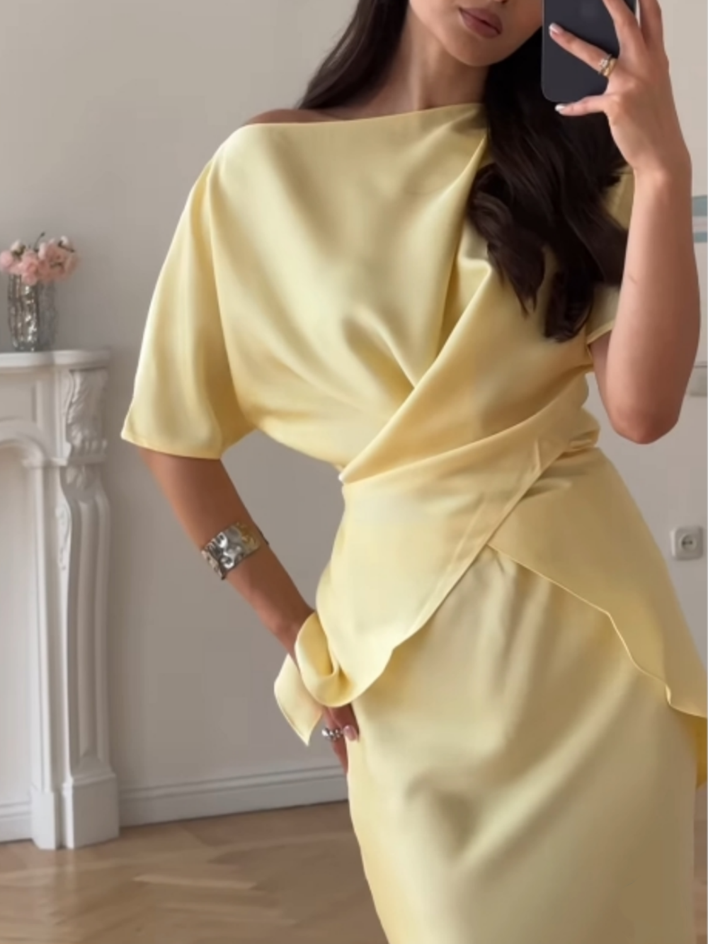 Aurora | Off-shoulder tie top and skirt set