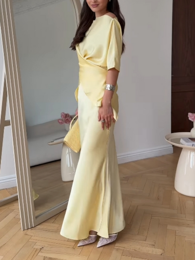 Aurora | Off-shoulder tie top and skirt set