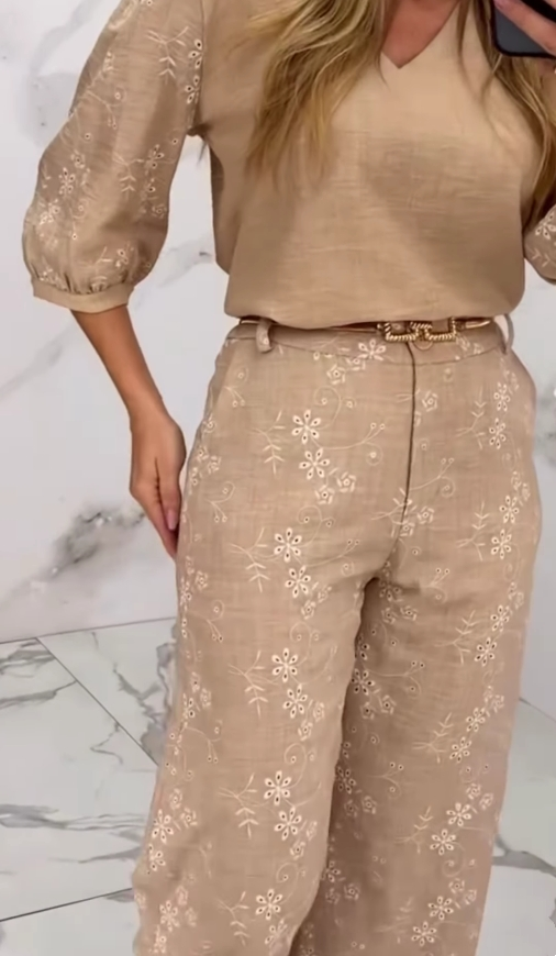 Celeste | Timeless Suit with Embroidered Accents