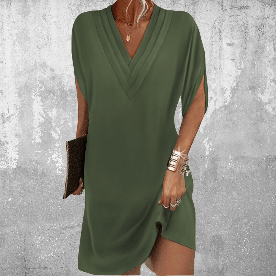 Ilana | Elegant V-Neck Shift Dress