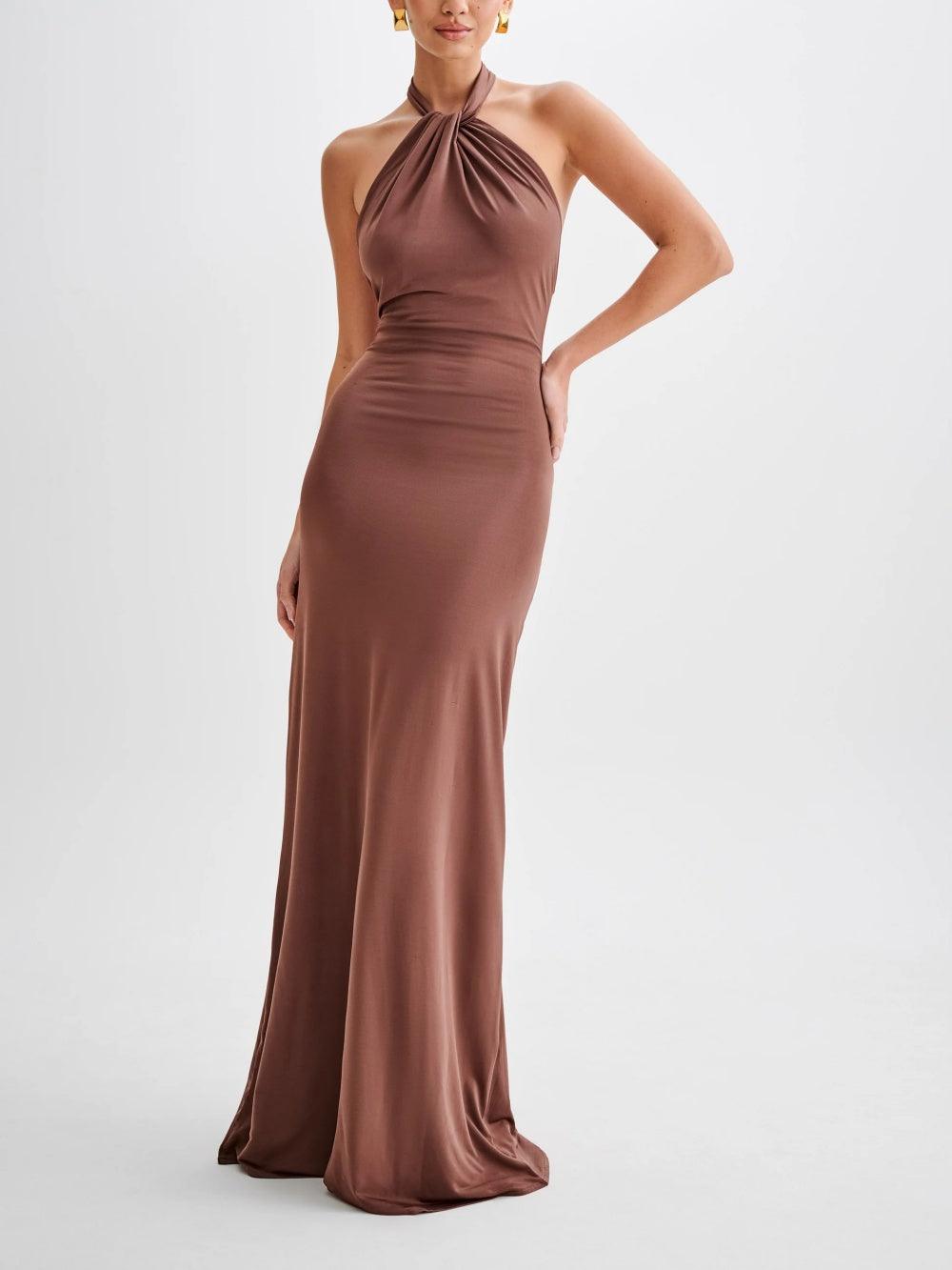 Iluka | Slinky Halter Maxi Dress