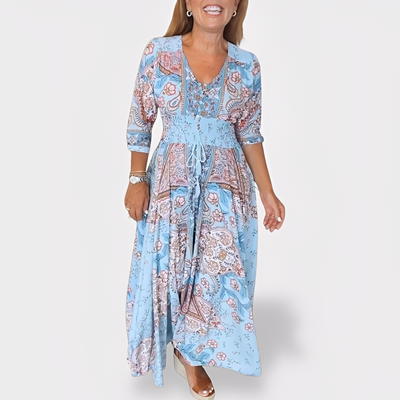 Fenna | Flowing Boho Print Dress