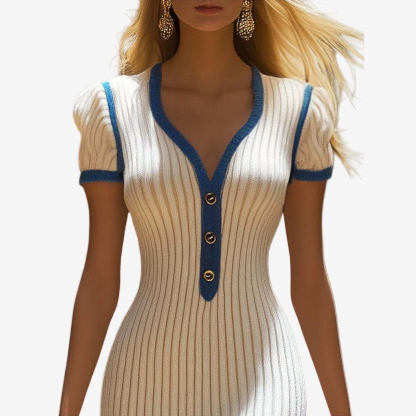 Naomi | Contrast Trim Midi Dress