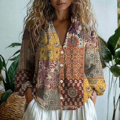 Holly | Boho Tapestry Blouse