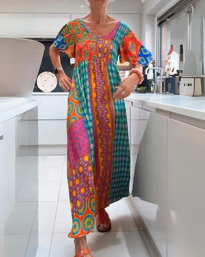 Livia-Rea | Colourful Patchwork Maxi Dress