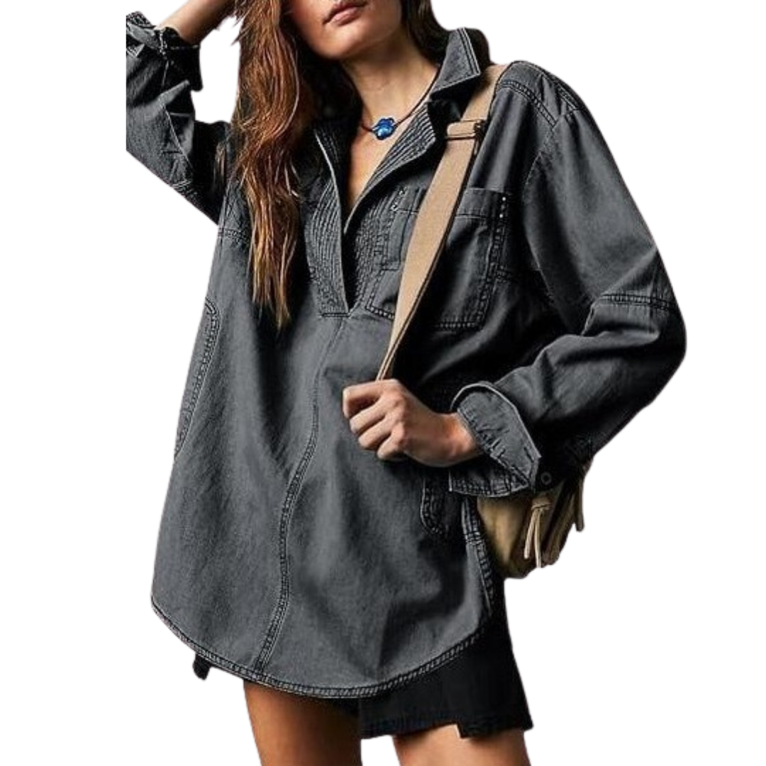 Raven | Effortless Chic Oversized Long-Sleeve Top