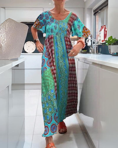 Livia-Rea | Colourful Patchwork Maxi Dress