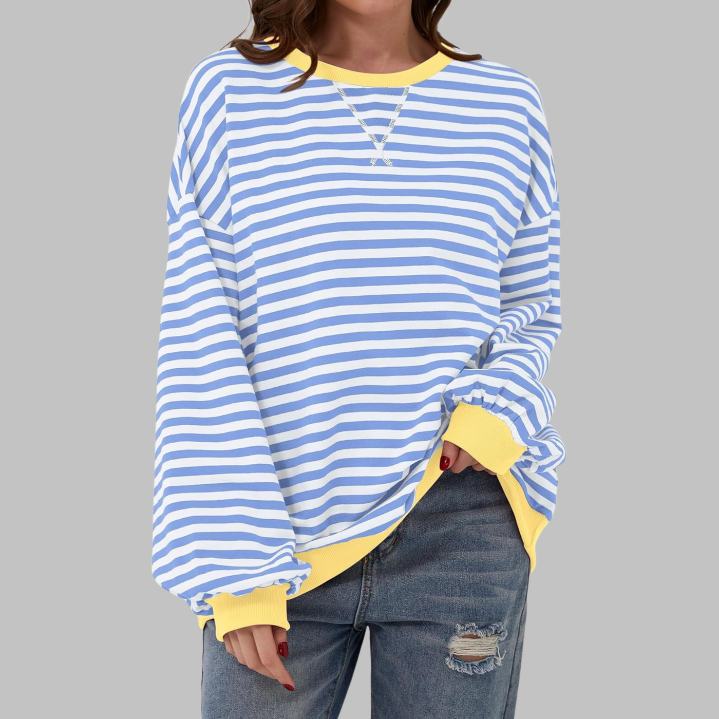 Nola | Striped Crewneck Sweatshirt”