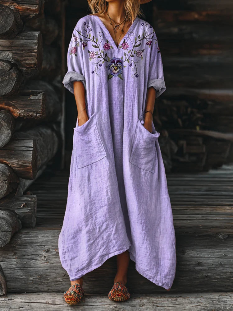 Indira | Boho Vintage Pocket Dress