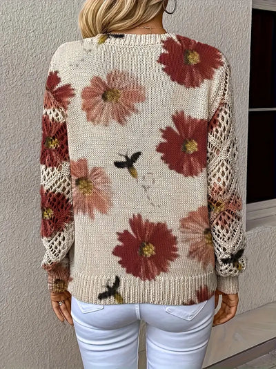 Camellia | Floral V-Neck Sweater