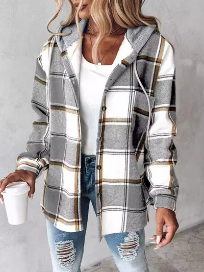 Carol | Plaid Hooded Shacket