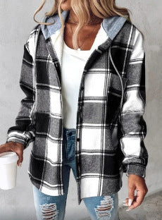 Carol | Plaid Hooded Shacket