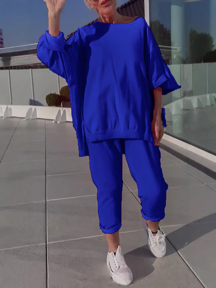 Nahla | Women’s Two-Piece Set – Round Neck Shirt & Pants