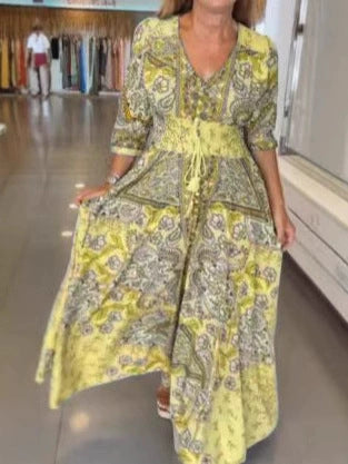 Fenna | Flowing Boho Print Dress