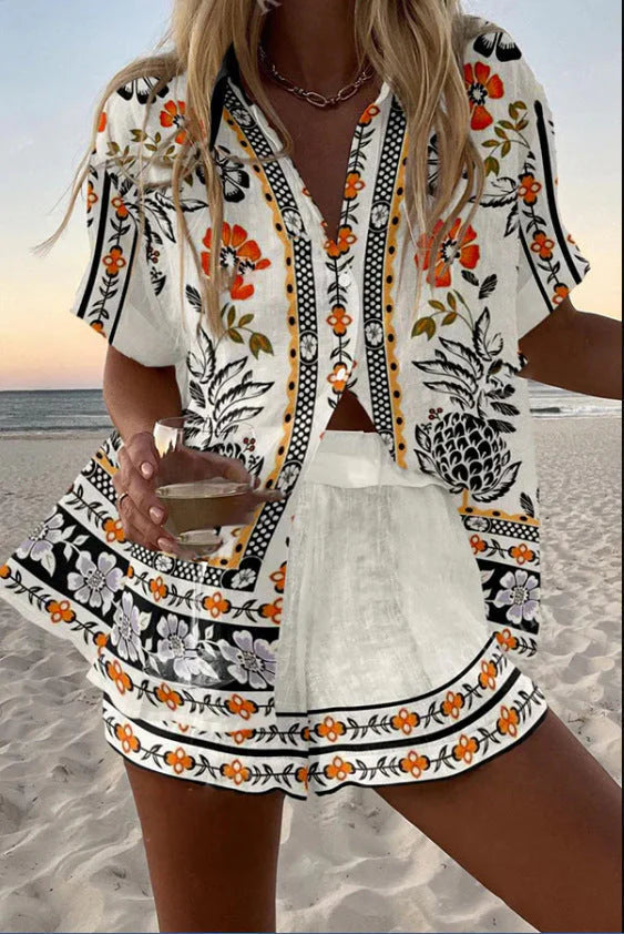 Jorelle | Short playsuit with goat print