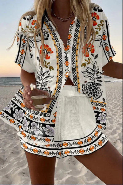 Jorelle | Short playsuit with goat print