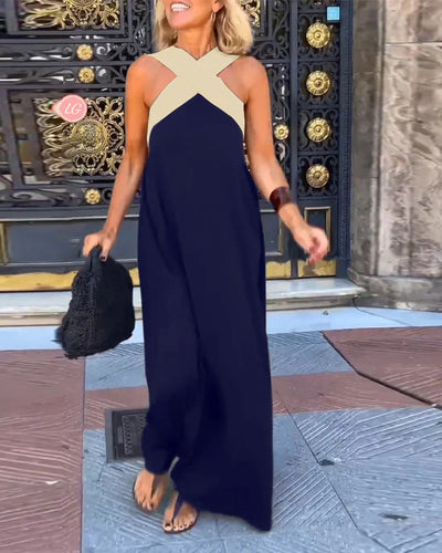 Lyanna | Cross Strap Elegance Maxi Dress