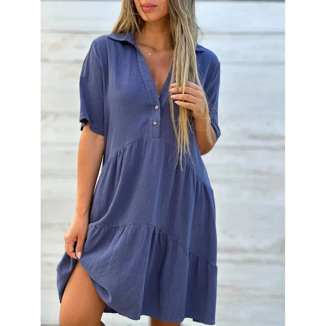 Piper | Casual Button-Front Mini Dress