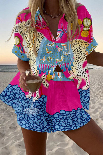 Jorelle | Short playsuit with goat print