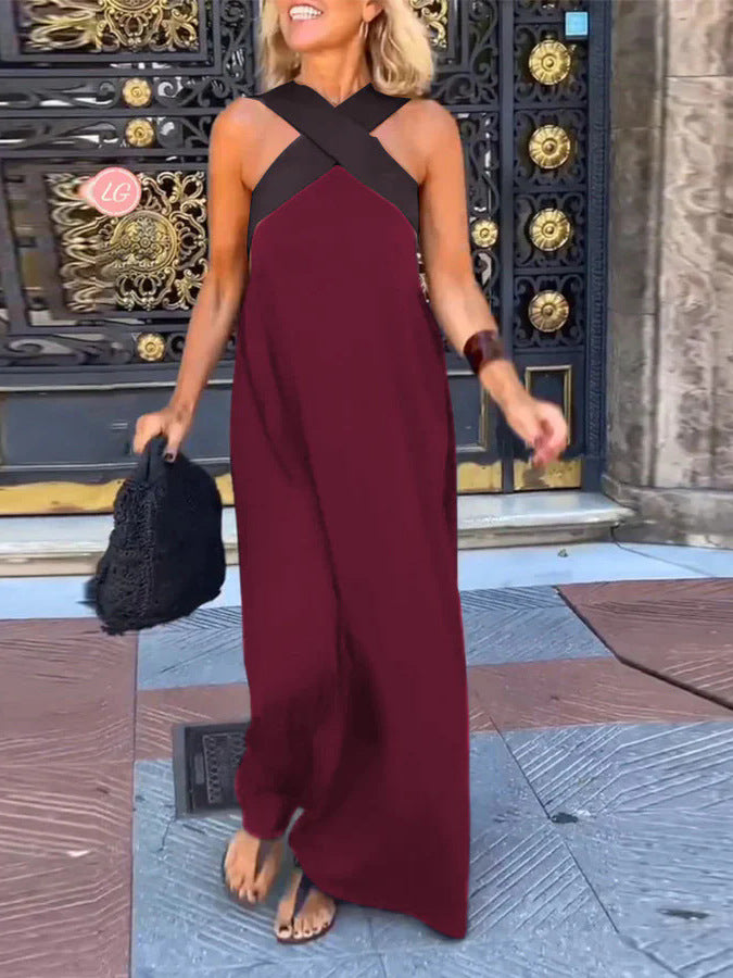 Lyanna | Cross Strap Elegance Maxi Dress