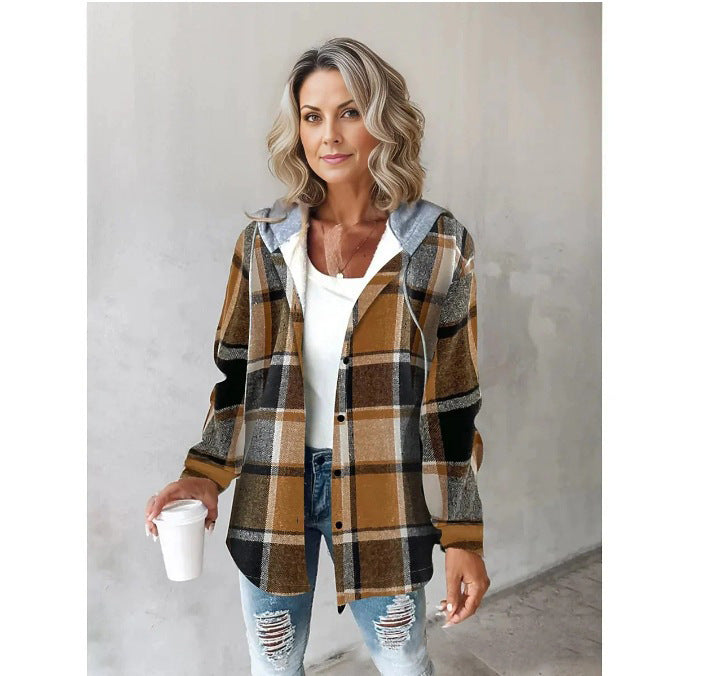 Carol | Plaid Hooded Shacket