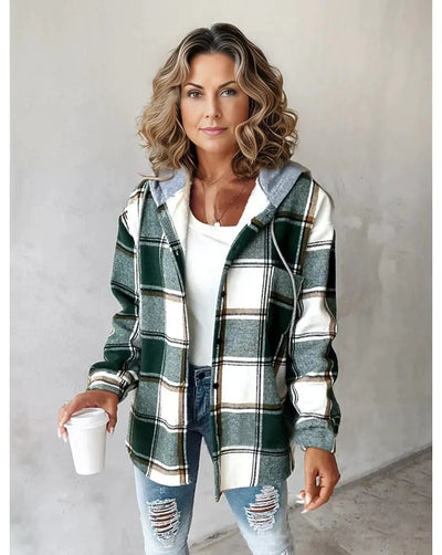 Carol | Plaid Hooded Shacket