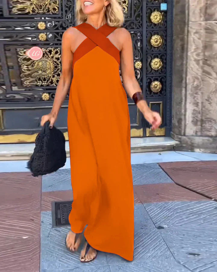 Lyanna | Cross Strap Elegance Maxi Dress