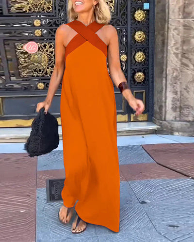 Lyanna | Cross Strap Elegance Maxi Dress