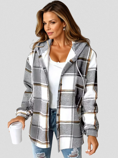 Carol | Plaid Hooded Shacket