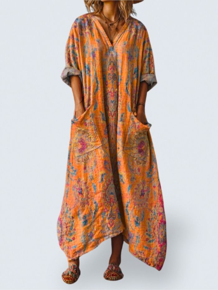 Indira | Boho Vintage Pocket Dress