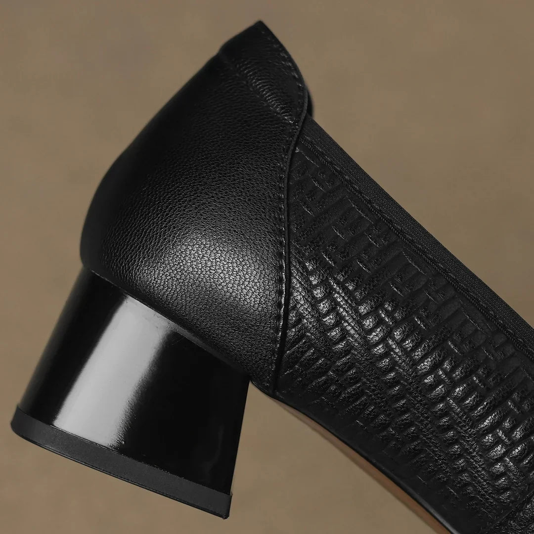 Evangeline | Chic Buckle Block Heels