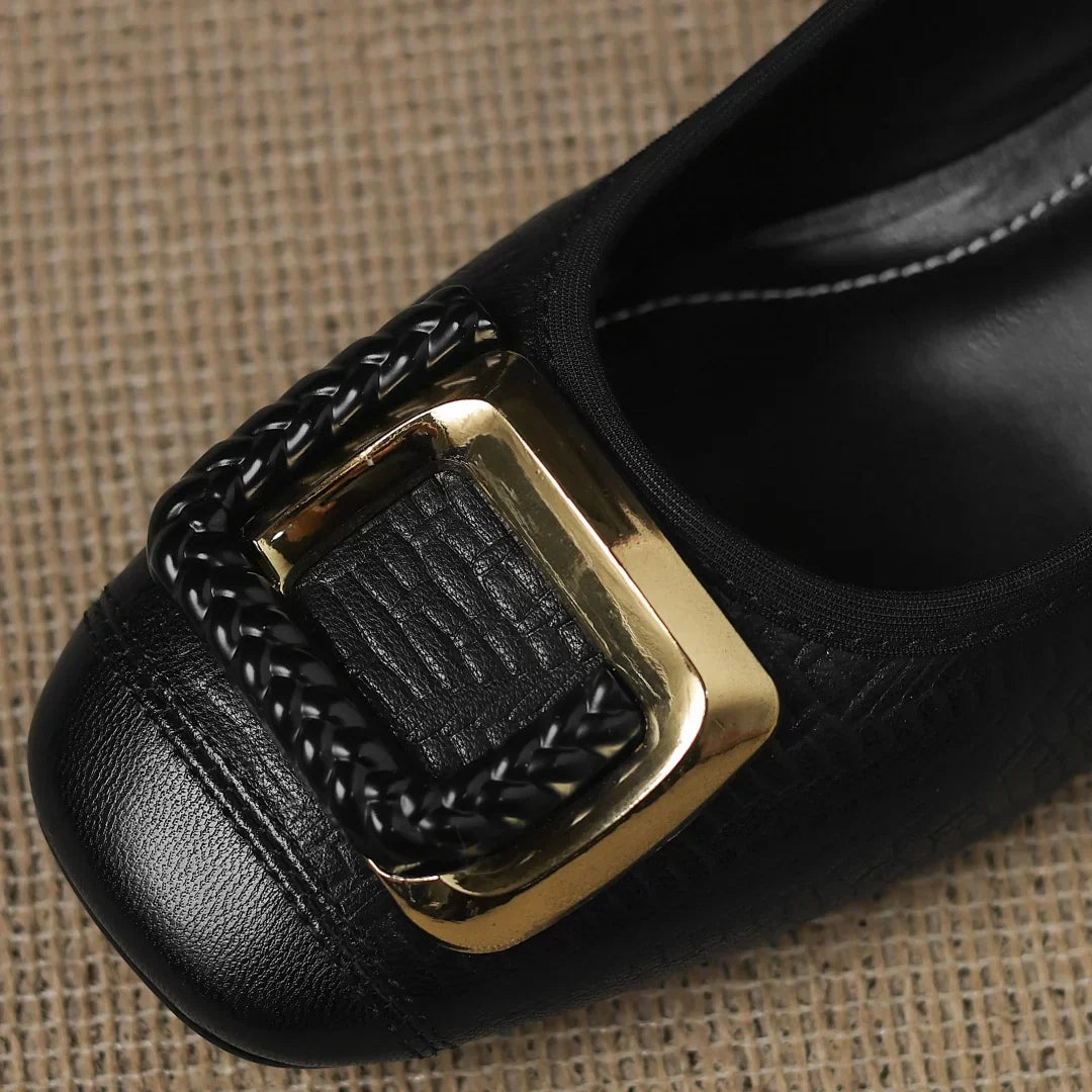 Evangeline | Chic Buckle Block Heels