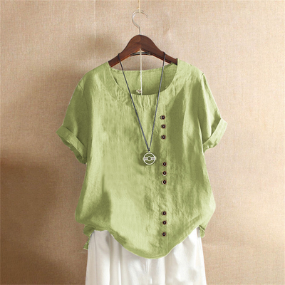 Flora | Asymmetric Button Top