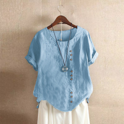 Flora | Asymmetric Button Top