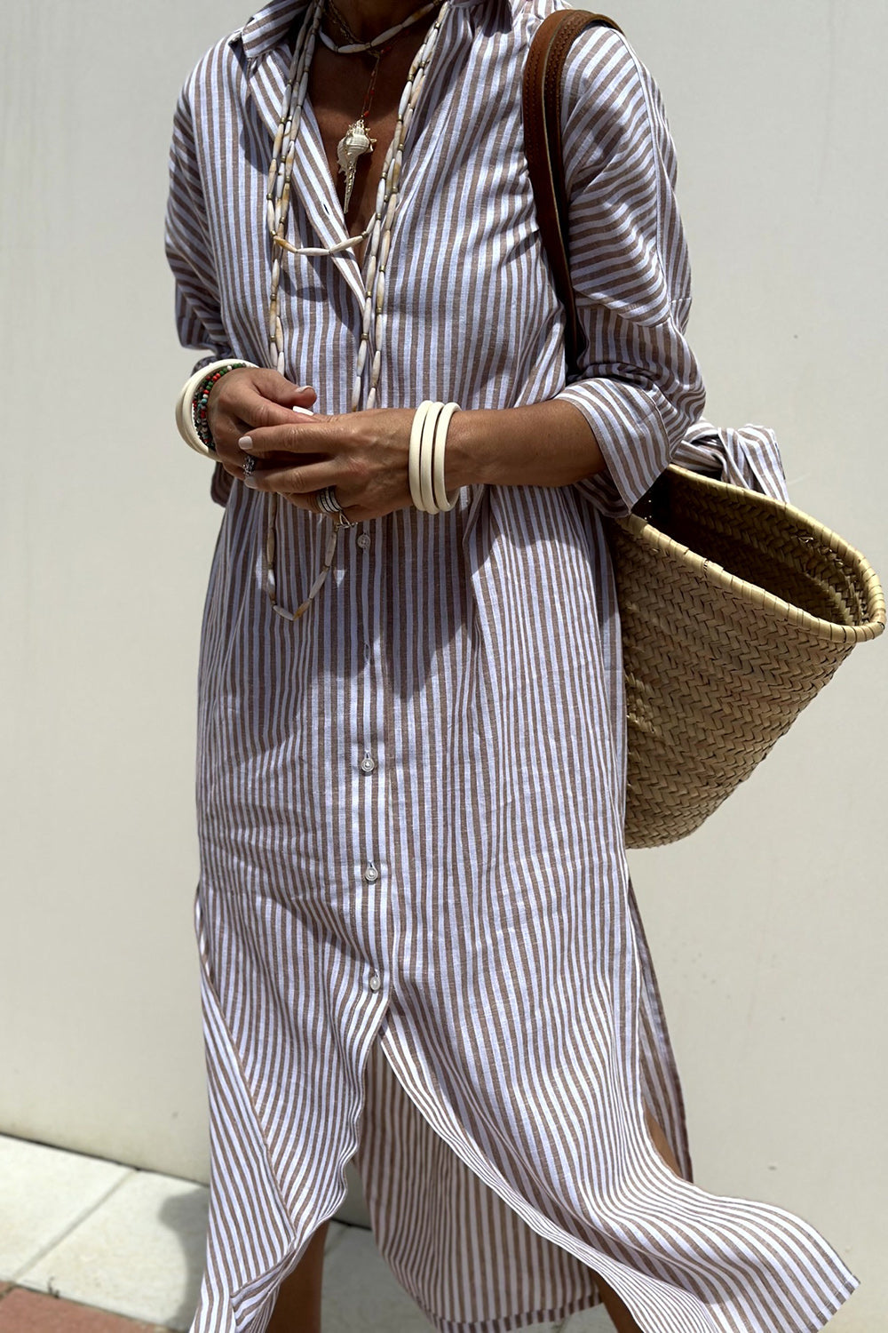 Tess – Elegant Striped Shirt Dress