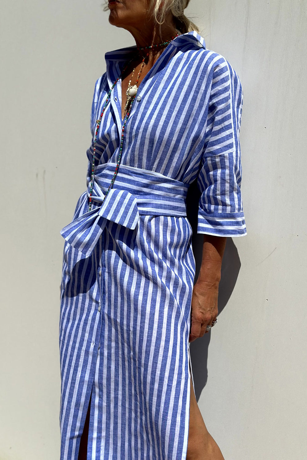 Tess – Elegant Striped Shirt Dress